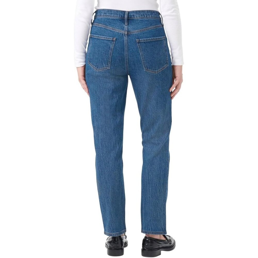 Kirkland Signature Women's High-Rise Straight Leg Jean,  (Blue, 4x28), New - Picture 2 of 4